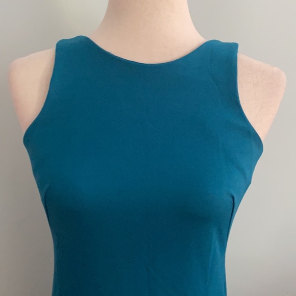 Amanda Uprichard Teal Knit Open Back Rayon Blend Tunic Dress - S - Picture 3 of 12